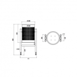 Corbeille Urbaine Barcelona ronde inox 60 litres