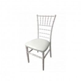 Chaise empilable Chivari blanche avec galette vinyle