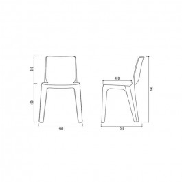 Chaise empilable Denver non accrochable M2 - Grosfillex