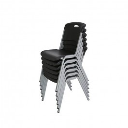 Chaise empilable, noir  plastique, résistante, solide, confort, Poids : 5.4 kg polyéthylène HDPE pur, recyclable
