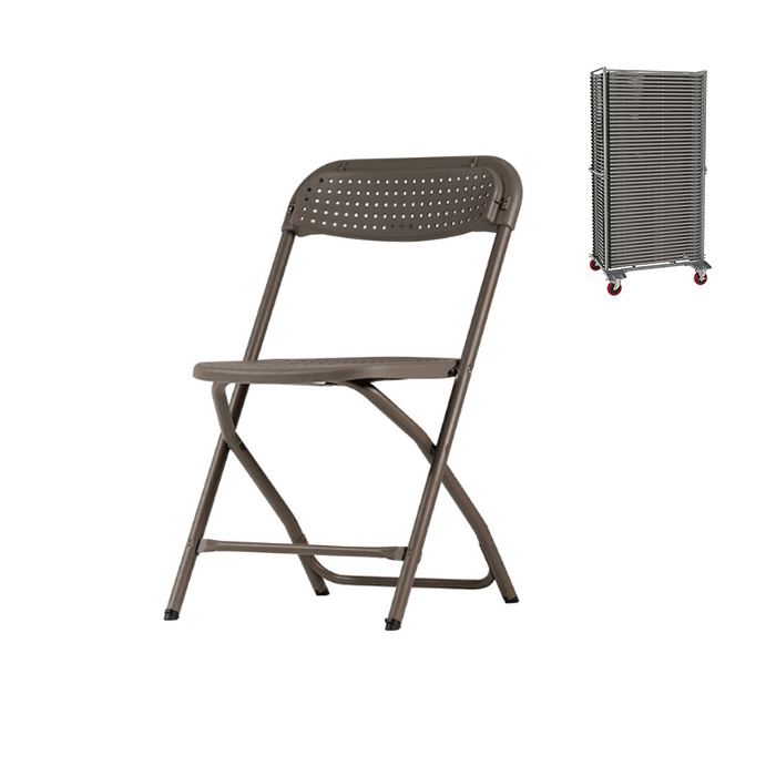 Lot de 50 chaises pliantes Big Alex + chariot de stockage - ZOWN-Maxchief