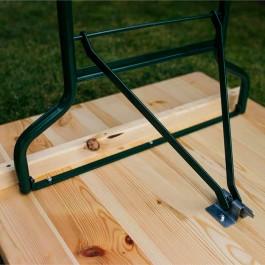 Ensemble brasserie 200x70cm, table extérieure avec sièges, en pin massif certifié, table de bistrot avec renforts d'angle.