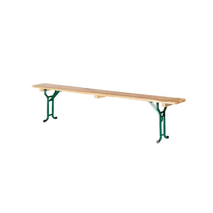 Banc brasserie 220x25 cm, table extérieure avec sièges, en pin massif certifié, table de bistrot avec renforts d'angle.