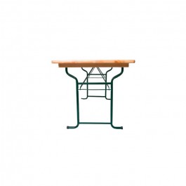Table brasserie 220x70cm, table extérieure avec sièges, en pin massif certifié, table de bistrot avec renforts d'angle.