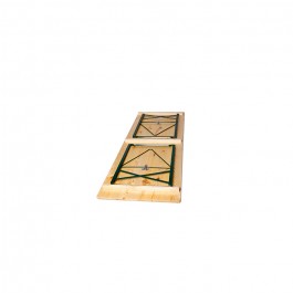Table brasserie 200x80cm, table extérieure avec sièges, en pin massif certifié, table de bistrot avec renforts d'angle.