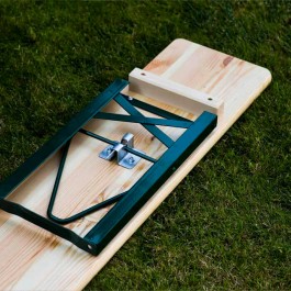 Banc brasserie 200x25cm, table extérieure avec sièges, en pin massif certifié, table de bistrot avec renforts d'angle.