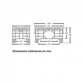 Caisse palette plastique 220l 1040X640X550 avec roues