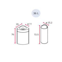 poubelle modulable"antifeu 1/4 cercle