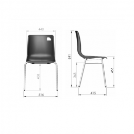 Chaise empilable Vanoise non accrochable M2 ⌀20mm